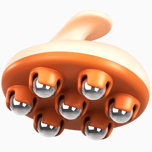 Lymphatic Drainage Massager with Cooling Steel Rollers for Body Sculpting, Cellulite & Sore Muscles, Grip-Friendly with Er...