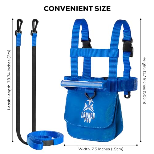 Launch Pad Toddler Ski Harness with Leash - Ski Harness for Kid w/ 7' Elasticized Leash, Easy Lift Handle & Built-in Backpack