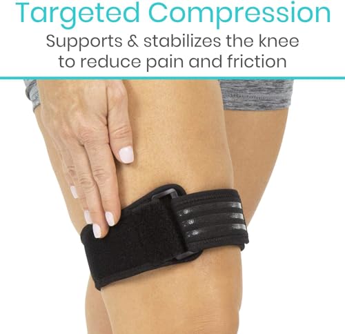Vive IT Band Strap - Iliotibial Band Compression Wrap - Outside of Knee Pain, Hip, Thigh & ITB Syndrome Support - Neoprene...