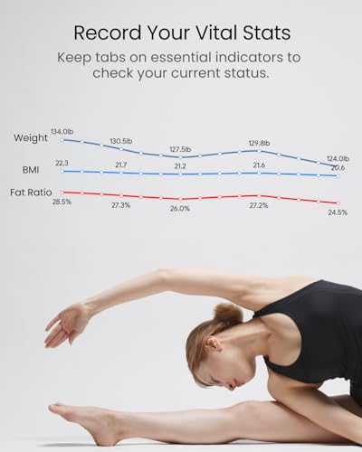 NEXABRIDGE 8 Electrodes Smart Scale for Body Weight, BMI, Body Fat, Muscle Mass, Dual Frequency Digital Bathroom Scale, 56...
