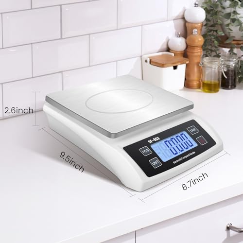 Puozult Digital Kitchen Scale 30kg/66lb Large Food Scale for Baking Cooking Stainless Bread Scale with LCD Display Countin...