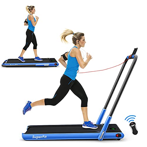 Goplus 2 in 1 Folding Treadmill, 2.25HP Under Desk Electric Superfit Treadmill, Installation-Free with APP Control, Remote...