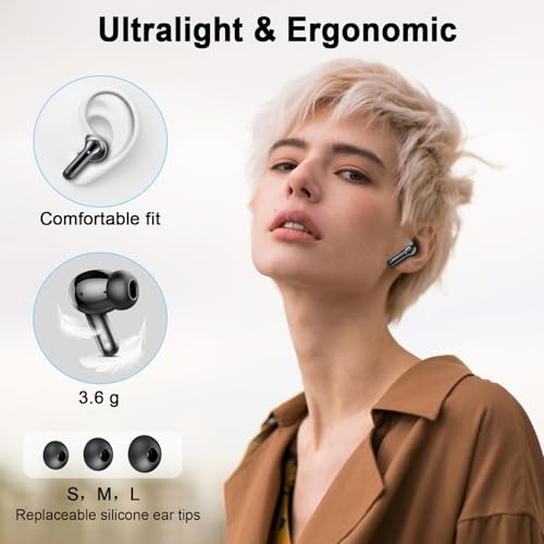 Wireless Earbuds, 2026 3D-Stereo Bluetooth 5.4 Headphones Deep Bass Ear Bud, 4 ENC Noise Cancelling Mic, 40+Hrs USB-C Earp...