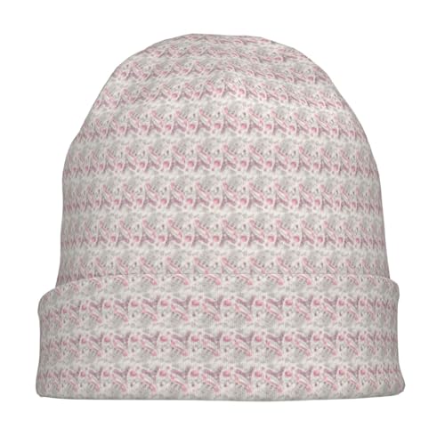 Romantic Paris Butterfly Print Winter Beanie Hat Men Women Soft Lightweight Thermal Cap for Outdoor Skiing Wear Black