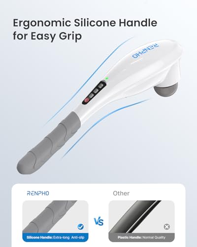 RENPHO Rechargeable Handheld Back Massager, Cordless Electric Neck Massage Tool for Shoulder, Foot, Leg, Calf, Christmas B...