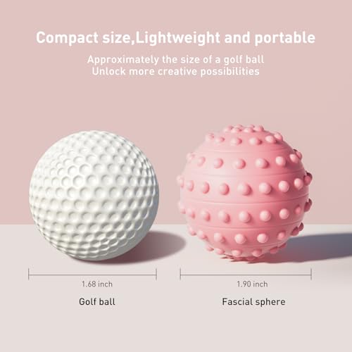 Spiky Massage Balls for Feet,4 Pcs 1.9'' Hard Lacrosse Ball Deep Tissue Recovery Tool,Trigger Point Ball for Myofascial Re...