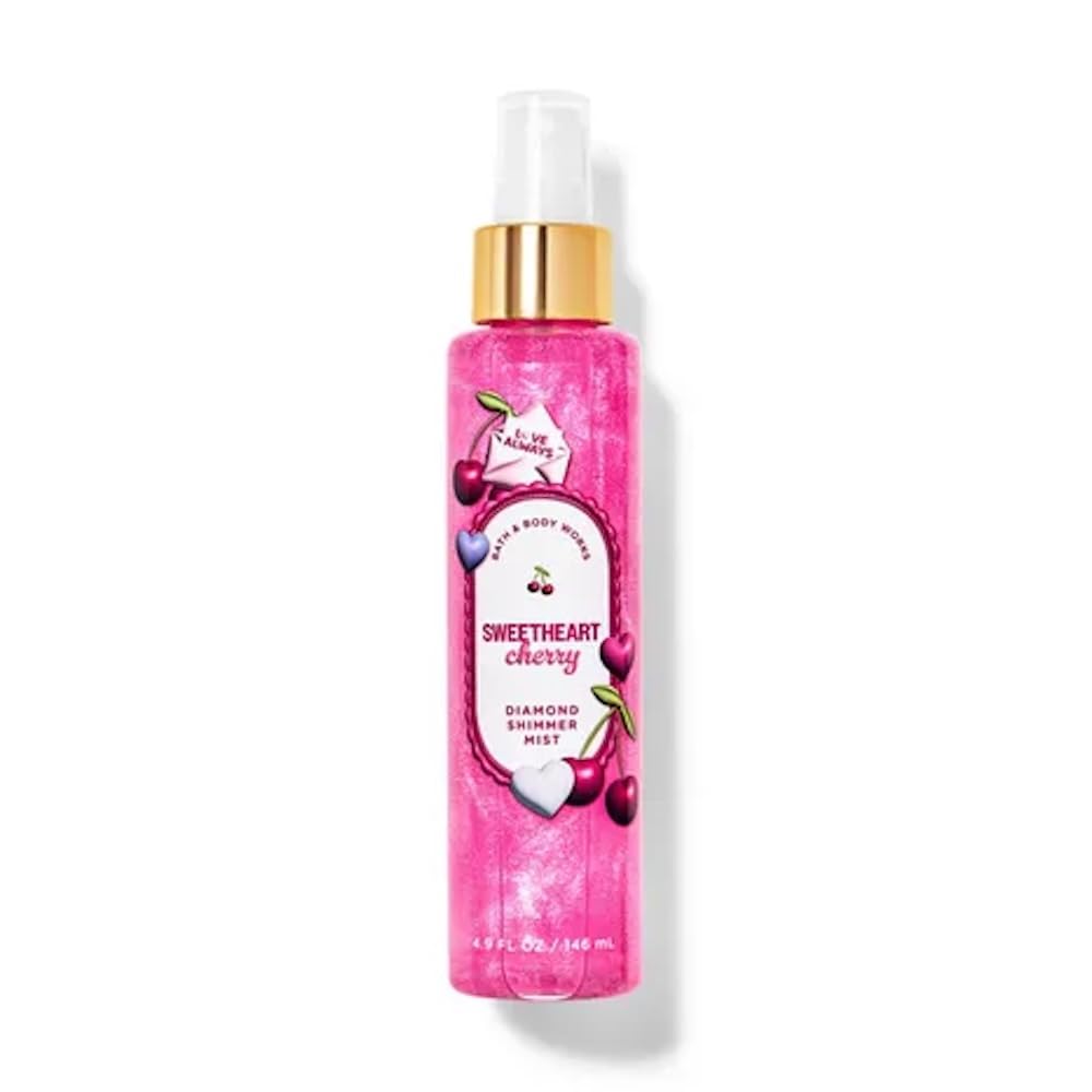 Bath & Body Works Sweetheart Cherry Diamond Shimmer Mist - 4.9 fl oz / 146 mL (4.9 Fl Oz (Pack of 1), Sweetheart Cherry)
