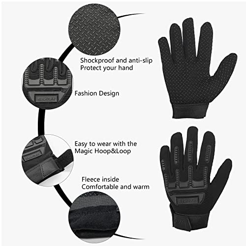 Long Keeper Kids Cycling Tactical Gloves – Boys Sport Climbing Fishing Gloves Anti Slip Full Finger Gloves