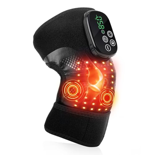 Red Light Therapy Knee Brace, Cordless Knee Massager, 660nm&850nm Near Infrared Light Therapy for Knee/Elbow/Shoulder, Chr...