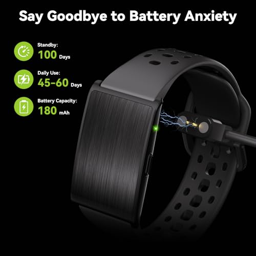 iSo Tech Smart Bracelet for Men Women, Activity Health Fitness Trackers with 60-Day Battery Life, 24/7 Continuous Heart Ra...