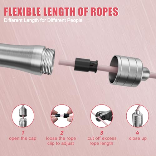 𝐒𝐩𝐞𝐞𝐝 𝐉𝐮𝐦𝐩 𝐑𝐨𝐩𝐞 𝐟𝐨𝐫 𝐅𝐢𝐭𝐧𝐞𝐬𝐬 - Skipping Rope for Women Men Exercise with Adjustable Length Jumping R...