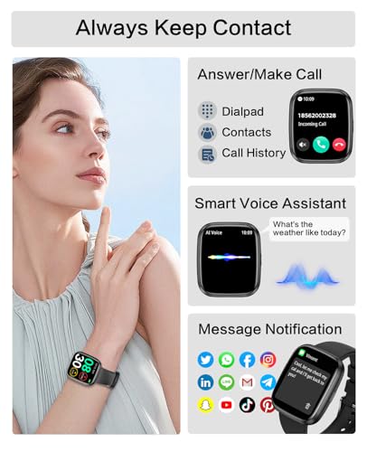 Smart Watches for Men/Women, 1.75" Bluetooth Call, AI Voice Smartwatch, 24/7 Heart Rate Monitor, Blood Pressure/SpO2/Sleep...