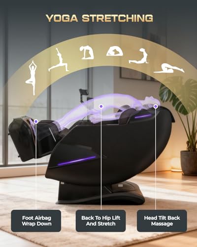 4D Massage Chairs Full Body,Zero Gravity SL-Track Shiatsu Massage Chair Recliner,Core Heating,20 Massage Techniques,Deep Y...