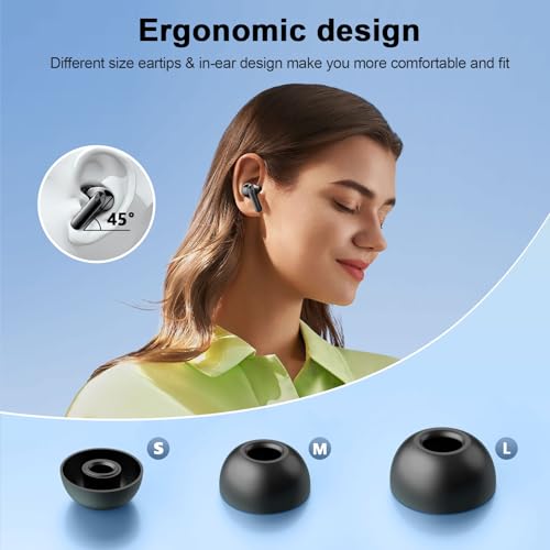 Wireless Earbuds, Bluetooth 5.3 Headphones LED Power Display, 2025 New Wireless Earphones, 4 ENC Noise Cancelling Mic, HiF...