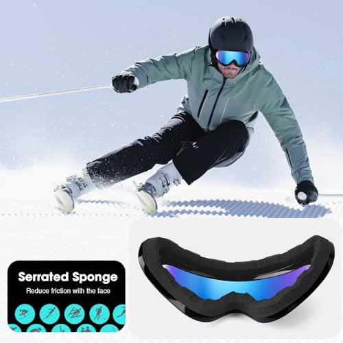 Braylin 2-Pack Snow Ski Goggles, Snowboard Goggles for Men, Women, Youth, Kids, Boys or Girls, Snowmobile Goggles