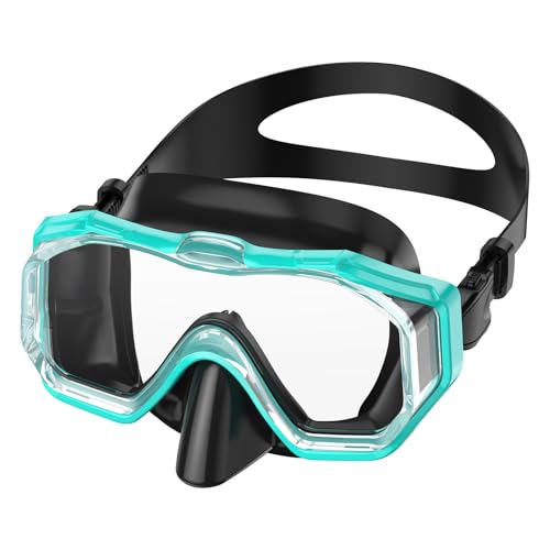 WSTOO Adults Swim Goggles with Nose Cover,HD 3-Window Wide Vision Lens Snorkel Diving Swimming Mask Anti-Fog&Leak