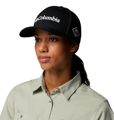Columbia Unisex Mesh Ball Cap, Black/White, L/XL