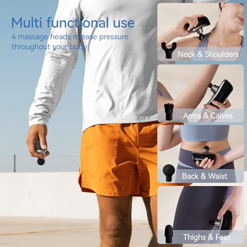 KingPavonini Mini Massage Gun with All-in-One Storage Case, 0.5 LBS Pocket-Sized Small Massage Gun Deep Tissue, Portable P...