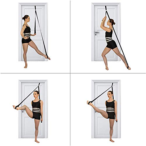 Stretching Strap with Door Anchor & Resistance Band – Improve Leg Stretch Flexibility for Splits, Ballet, Dance, Cheer, Yo...