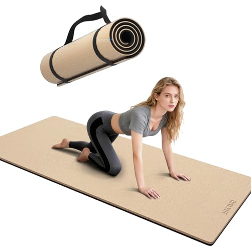 ONLYHE Yoga Mat Thick（8mm）Exercise Mat Non Slip Anti-tear,Pilates Mat for Men and Women,Workout Mats for Home,Barefoot Wor...