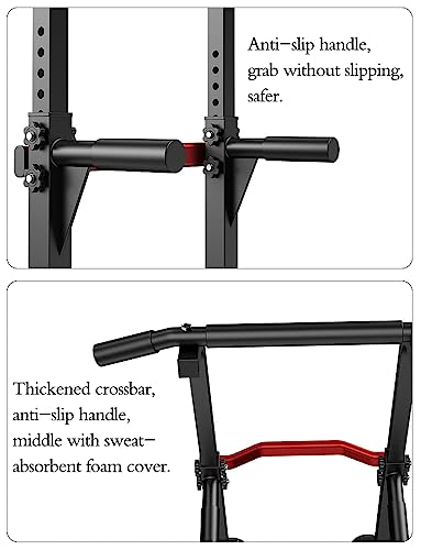 EASY BIG Power Tower Dip Station Pull Up Bar - Multi-Purpose Home Gym Equipment with Adjustable Height and Non-Slip Foot P...
