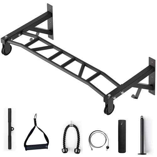 Upgrade Pull Up Bar Wall Mounted,Heavy Duty Multi Grip Chin Up Bar for Strength Training, 600 lbs Capacity, Durable Steel ...