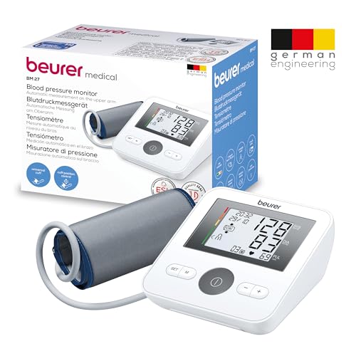 Beurer BM27 Upper Arm Blood Pressure Monitor for Home Use with Automatic Adjustable Cuff, 120 Memory Sets, Irregular Heart...