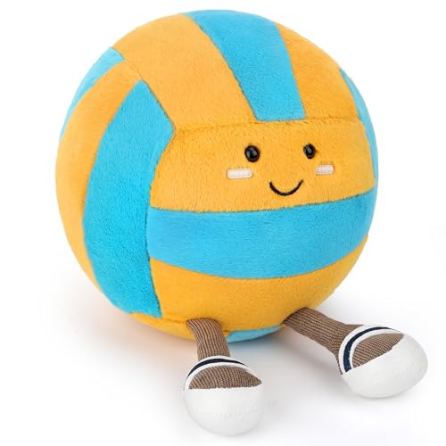 Cufoje Cute Volleyball Stuffed Animal, 11.2 inch Volleyball Stuffed Toy, Soft Volleyball Plush with Legs Sports Throw Pill...