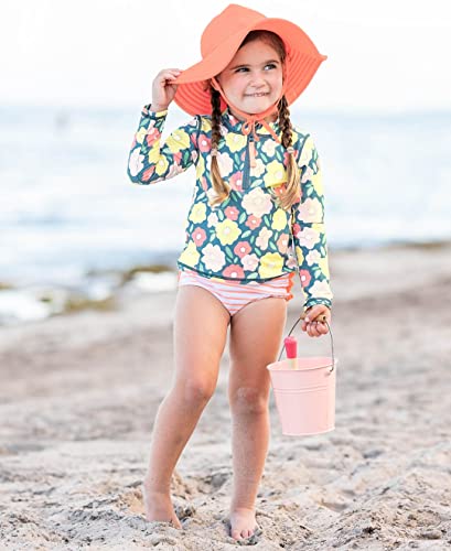 RuffleButts® Baby/Toddler Girls UPF 50+ Sun Protective Wide Brim Swimwear Sun Hat