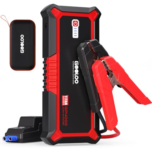 GOOLOO GP4000 4000A Peak Car Battery Jump Starter, Portable Battery Booster for Up to All Gas or 10L Diesel Engine, SuperS...