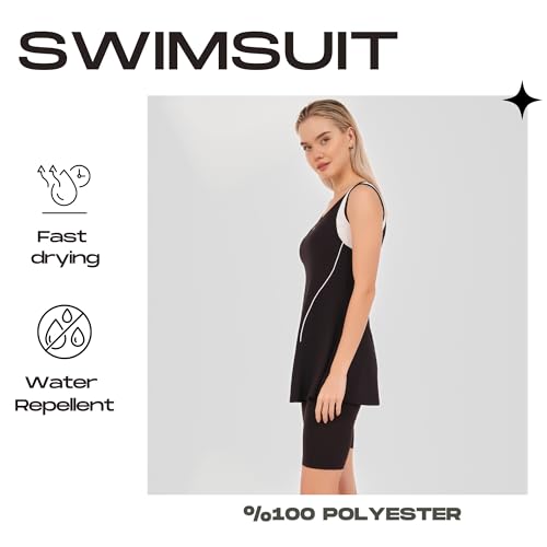 Half Sleeve Modest Swimsuits Burkini for Women 4 Pcs | Water Repellent Top, Leggings, Cap and Underwear | Swimsuit