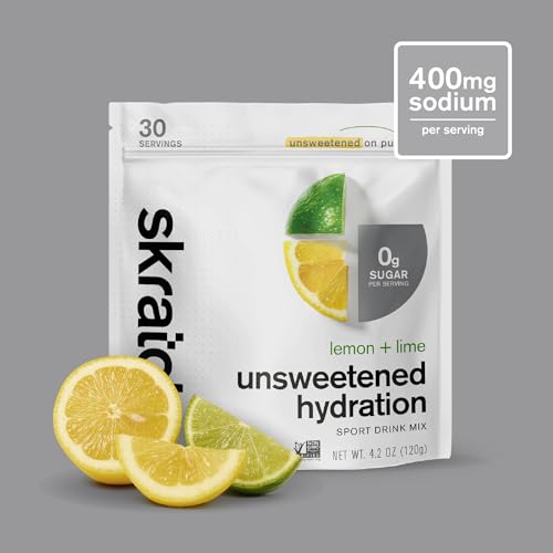 Skratch Labs Unsweetened Hydration Sport Drink Mix | Sugar Free | Electrolytes Booster | Lemon + Lime - 30 Servings | Non-...