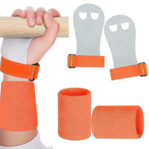 heqxwl 2PCS Gymnastics Hand Grips Gloves Wristbands, Gymnastic Hand Grips Gymnastic Bar Palm Protection and Wrist Support ...