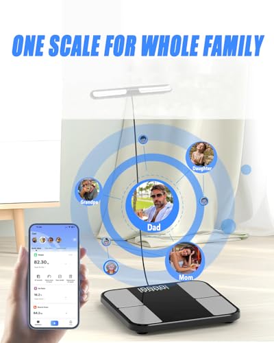 Gdncbm Scale for Body Weight - 8 Electrodes High Precision Digital Scale for BMI - 56 Body Composition Metrics - Bluetooth...