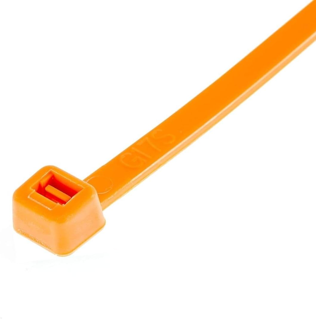 GTSE 8 Inch Orange Zip Ties, 100 Pack, 18lb Strength, UV Resistant Strong Nylon Cable Ties, Self-Locking 8" Tie Wraps