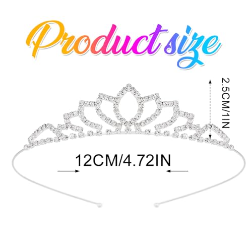 Kilshye Silver Tiaras and Crowns Rhinestone Wedding Tiara Birthday Prom Crown Hair Accessories for Women