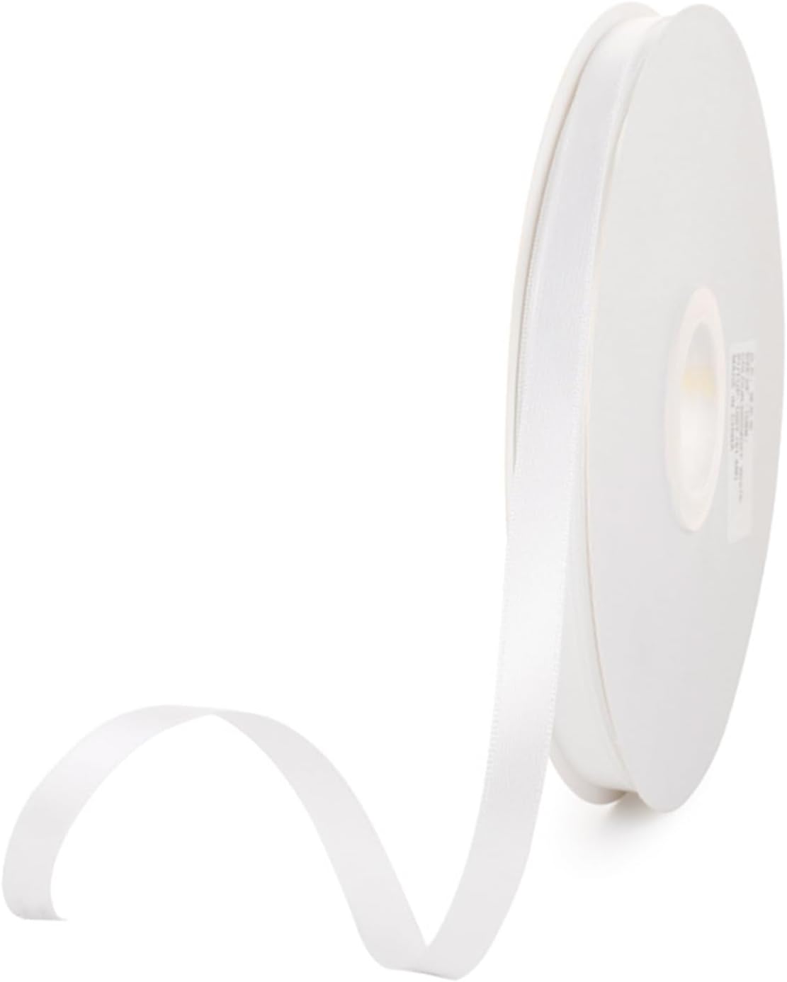 3/8" x 100 Yards White Polyester Satin Ribbon Single Faced Bulk Fabric Ribbons for Gift Wrapping, Crafting and DIY Projects, Scrapbooking, Bows and Card Making