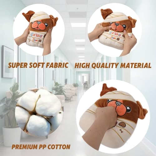 NIUBEHOHO Get Well Soon Plush Dog – Injured Bulldog Stuffed Animal Adorable Bandages, Perfect Get Well Gift for Bulldog Lo...