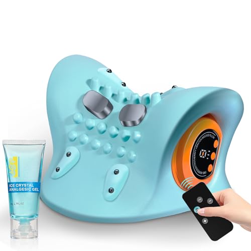 Vzvvzp Neck Massager 2025, Neck Stretcher Cervical Traction with Heat, 3 Modes, Portable Massage Neck Hump Corrector for P...