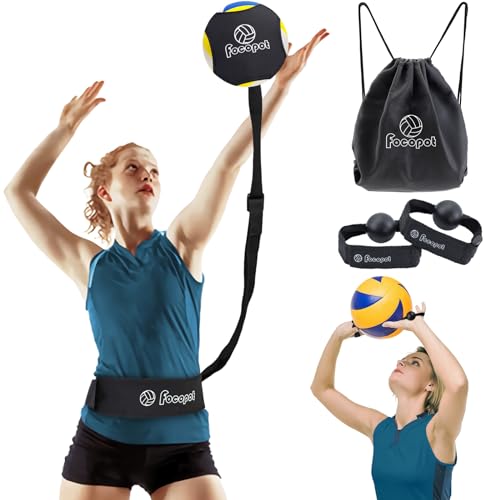 focopot Volleyball Training Equipment Aid,Solo Volleyball Trainer to Practice Serve, Spike, Set and Pass,Perfect Volleybal...