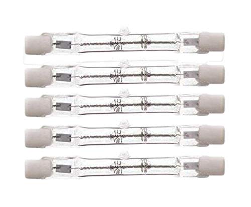 CTKcom 250-Watt 3.1-Inch T3 Halogen Bulbs(5 Pack) - J Type 78mm Double Ended 120 Volts 250 Watt T3 Halogen Bulbs R7S Double Ended Filament Flood Lights Quartz Tube Lamps 120V,5 Pack
