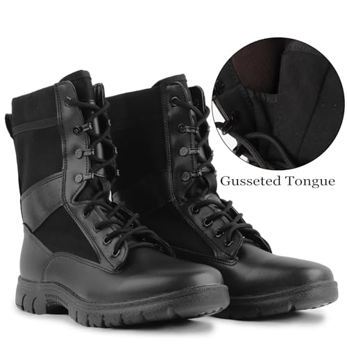 LUDEY Tactical Boots for Men Anti-Slip Comfortable Breathable Military Duty Combat Police Women’s Boots for Outdoor Trekki...