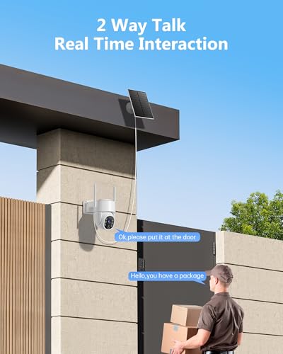 Gianteye 5G&2.4GHz Security Cameras Wireless Outdoor, 2K Cameras for Home Security, Solar & Battery Powered Security Camer...