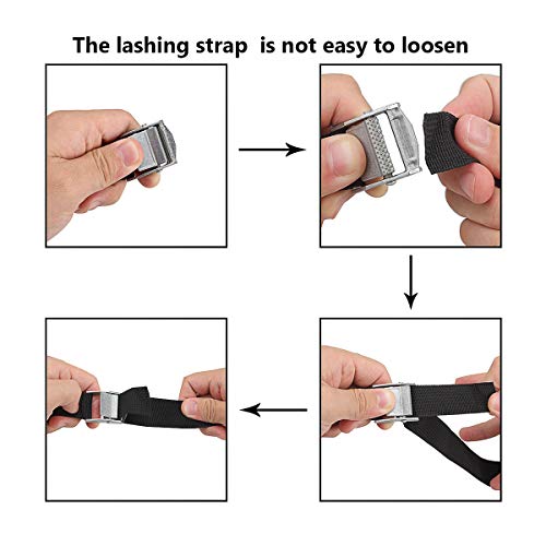 10 Pack Lashing Straps 16ft x 1" Tie Down Straps Cam Buckle Straps Heavy Duty Secure Straps up to 600 lbs for Kayak, Carg...