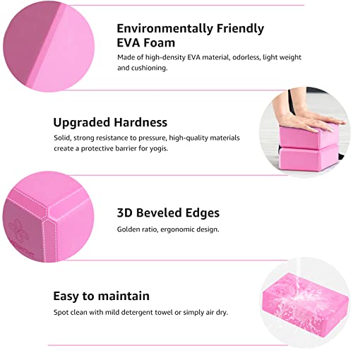 Overmont Yoga Block 2 Pack Supportive Latex-Free EVA Foam Soft Non-Slip Surface for General Fitness Pilates Stretching and...