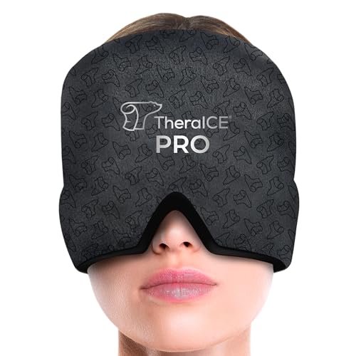 TheraICE Migraine Relief Cap PRO, Headache Relief Cap, Ice Face Mask, Cold Compress Head Wrap for Tension Headache Relief,...