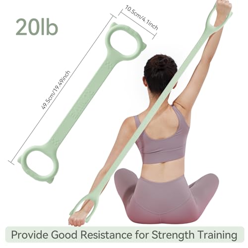 Figure 8 Workout Resistance Band - 3 Elasticities Optional 20 30 40lb, Thicker Durable Arm Back Shoulder Exercise Elastic ...