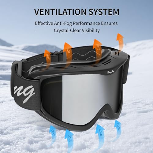 BangLong Ski Goggles, Snowboard/Snow Goggles Anti Fog UV Protection Design for Men Women Skiing, Skating,Snowmobilet,Youth