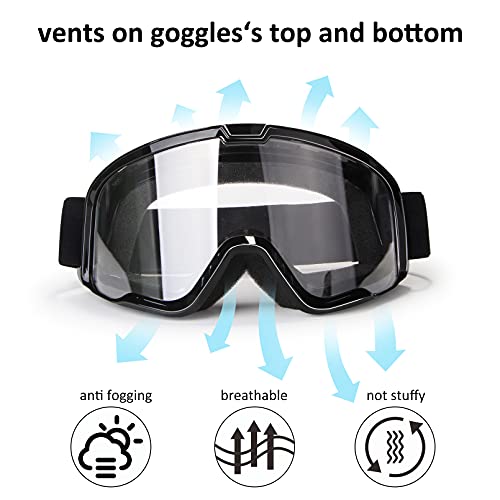 LMAVAG Motorcycle Goggles for Men Women Motocross Dirt Bike ATV Riding Windproof Glasses Wide Vision Powersports MX MTB Of...