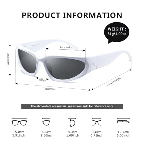 kimorn Y2K Wrap Around Polarized Sunglasses Womens men Swift Oval Fashion Sport Shades Sun Glasses K1273